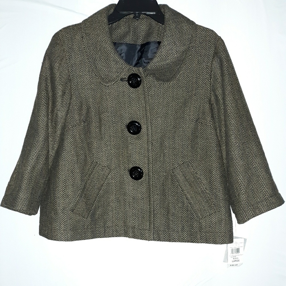 NWT Women's Ambition wool blend pea coat size L